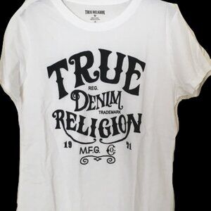 True Religion Old Fashioned Crew Neck White Tee Size 2XL NWT